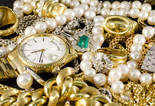 Gold Chain, Diamond Ring & Watch
